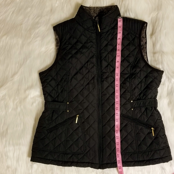 SOLD ON MERCARI! 2/$24 NWOT BLACK VEST WITH FAUX BROWN FUR LINING! - Picture 5 of 12